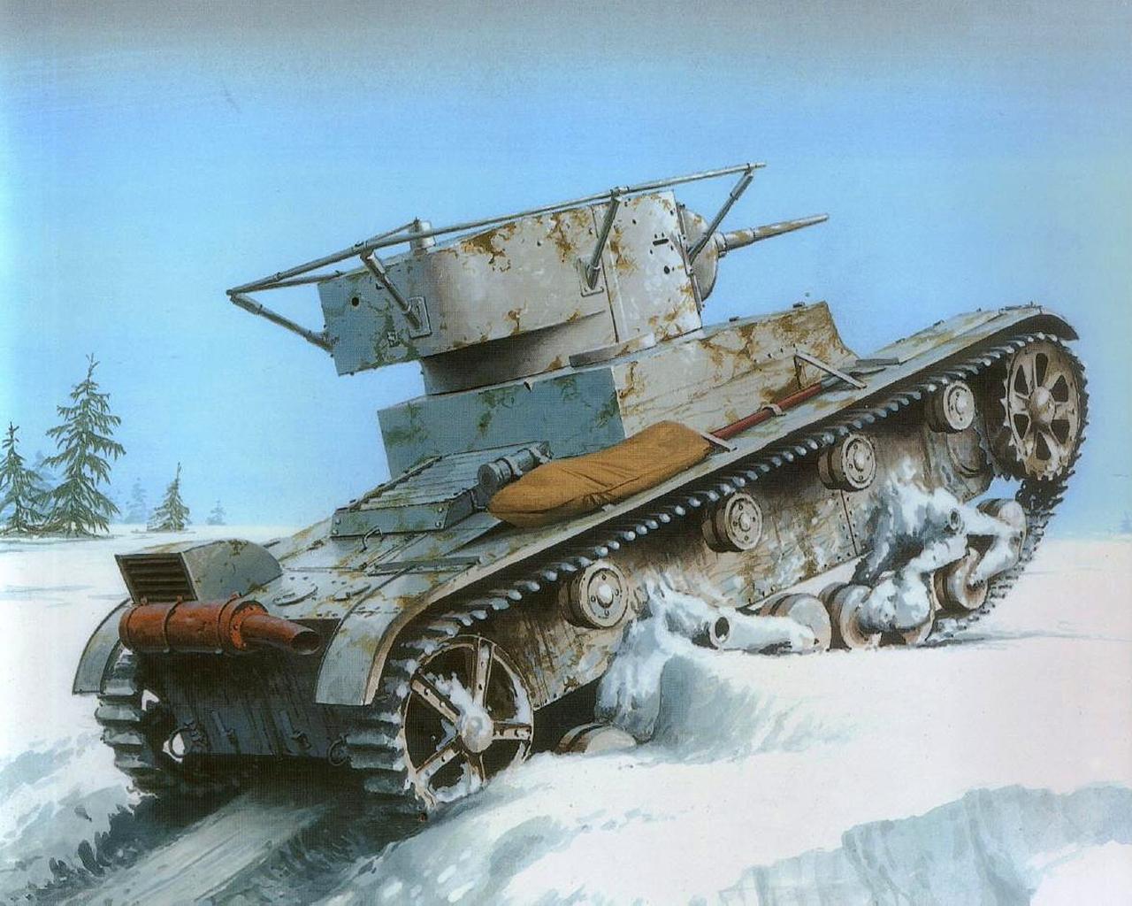 Обои для рабочего стола танк T-26 Рисованные военные Танки Армия