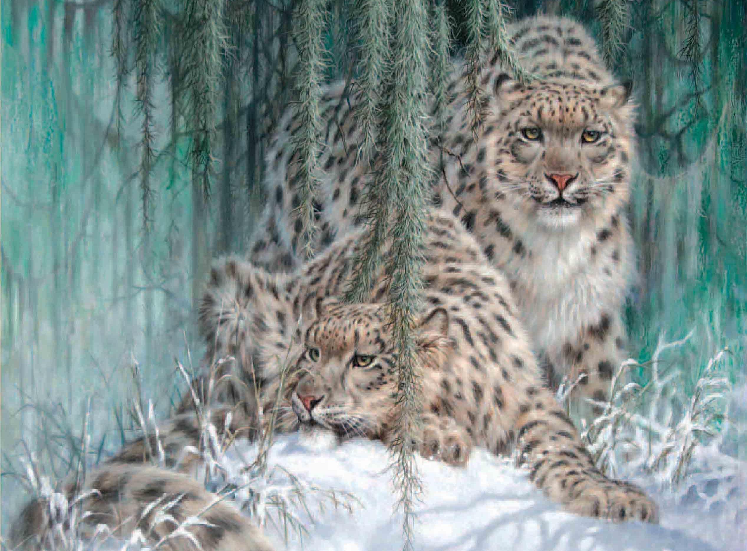 леопард на снегу без смс
