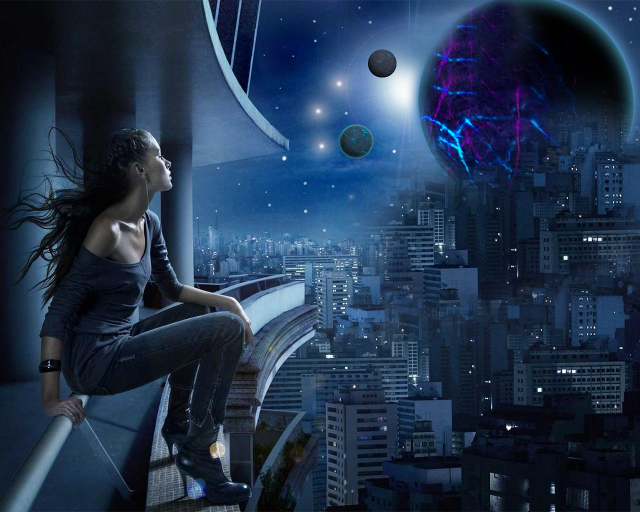 Ночь и сотню лет. Взгляд на звездное небо. Фон ночь. Девушки в ночном городе фэнтези. Ночь и сотню лет.