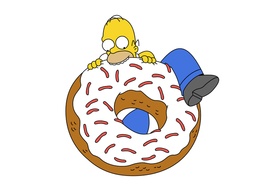 Обои для рабочего стола Мультики Simpsons Пончики Сахарная глазурь мультик Мультфильмы Симпсоны