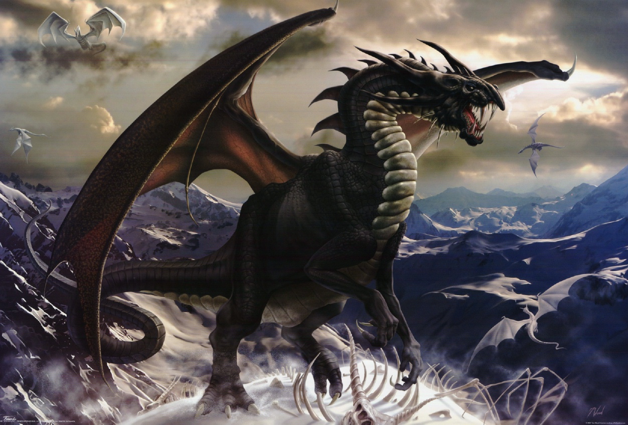 Картинки Драконы огромный Фэнтези дракон Фантастика