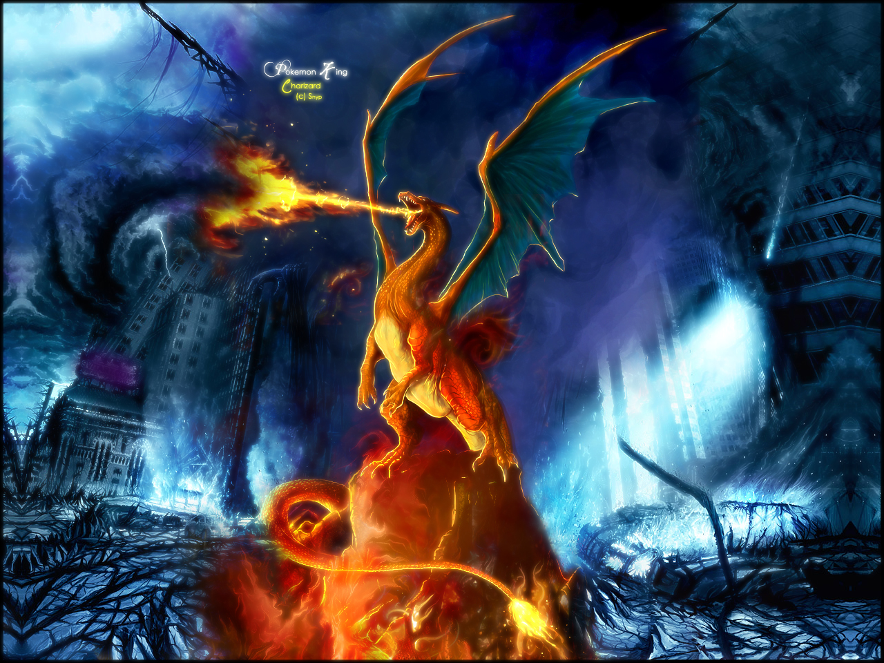 Картинка дракон изрыгающий пламя Фэнтези Драконы Фантастика
