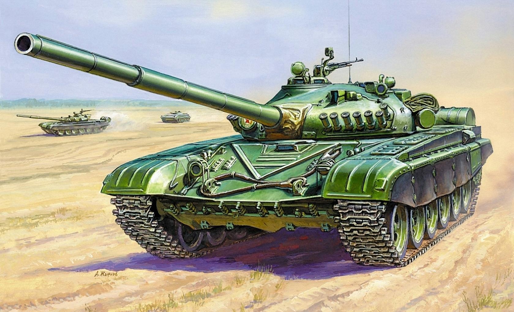 Обои для рабочего стола Армия Танки T-72A Рисованные Т-72 военные танк