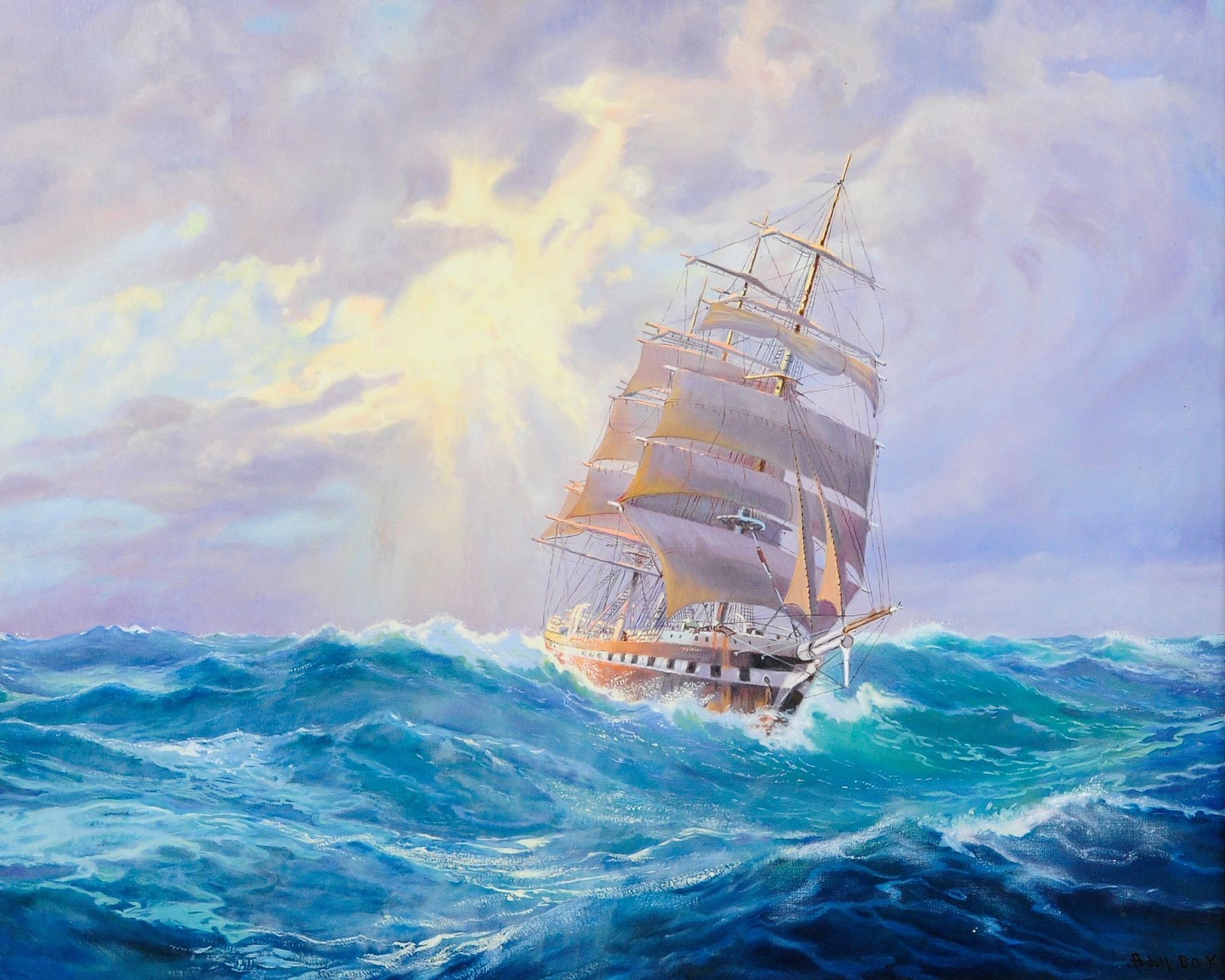 Фото корабль Парусные Рисованные Корабли