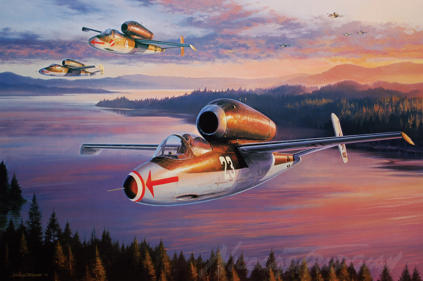 Самолеты на картинах Nicolas Trudgian