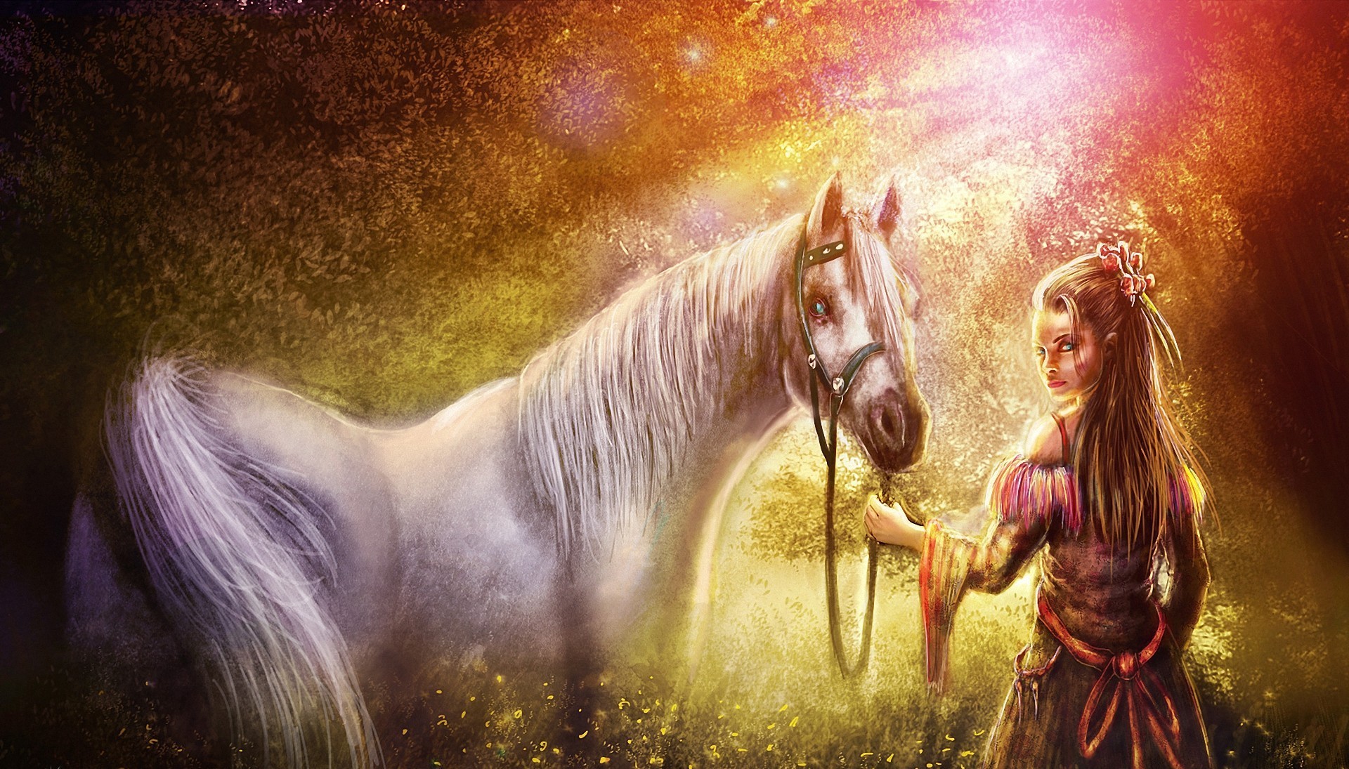 фэнтези графика лошадь девушка fantasy graphics horse girl без смс