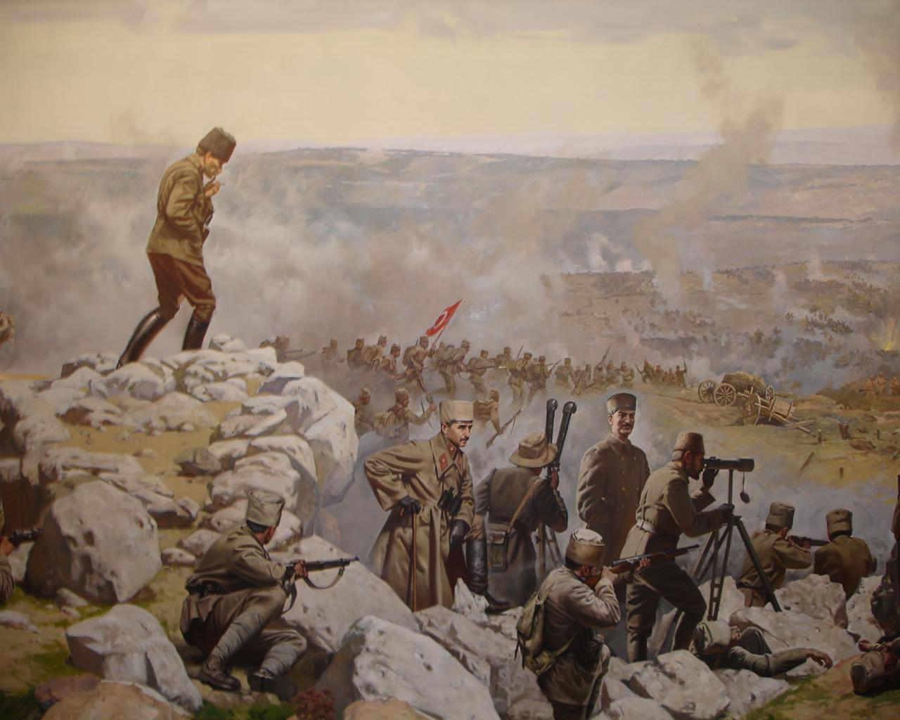 Картинки Солдаты Panorama The Greco–Turkish War of 1919–1922 Рисованные Армия солдат военные