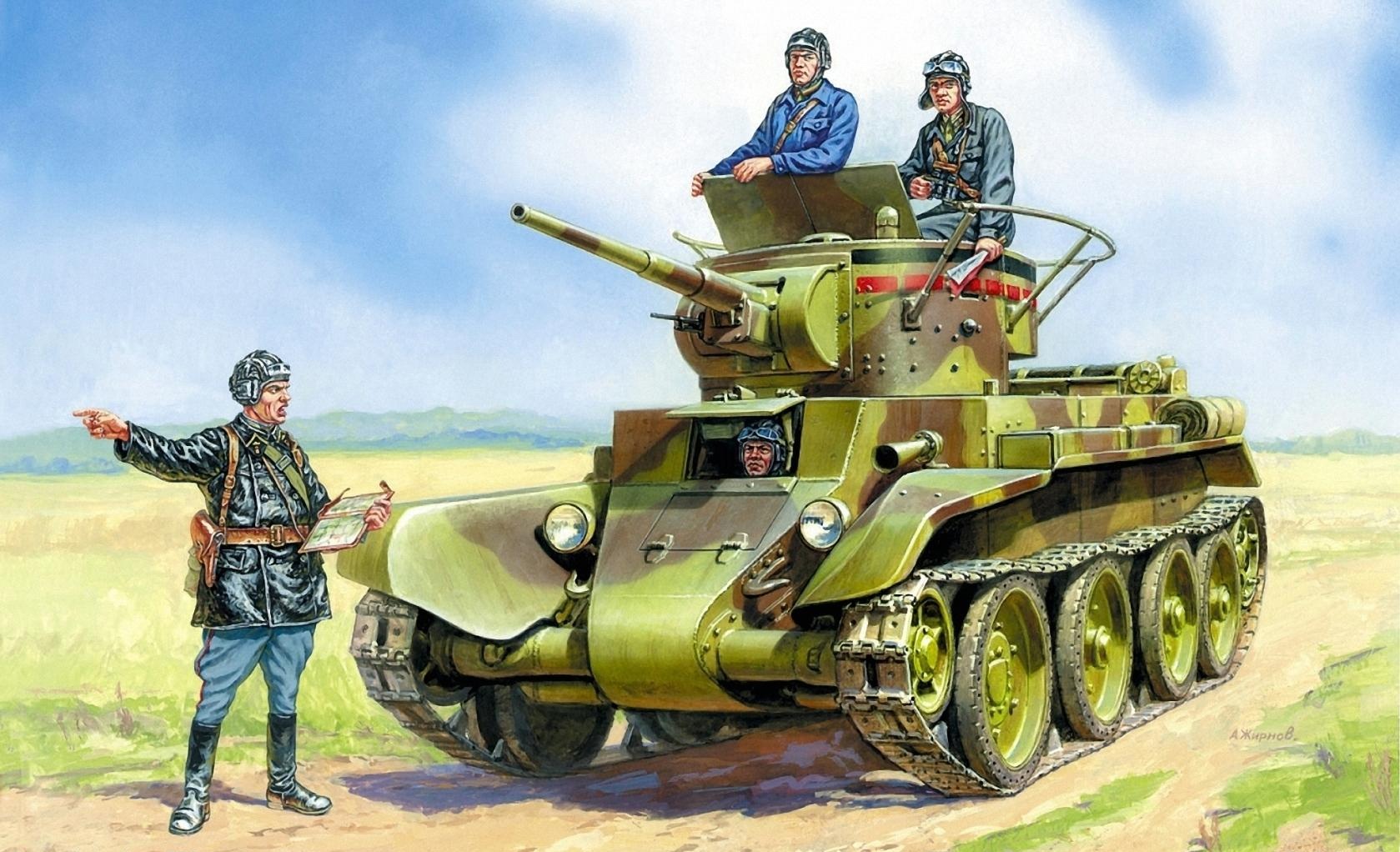 Картинки Танки BT-7 Рисованные Армия танк военные