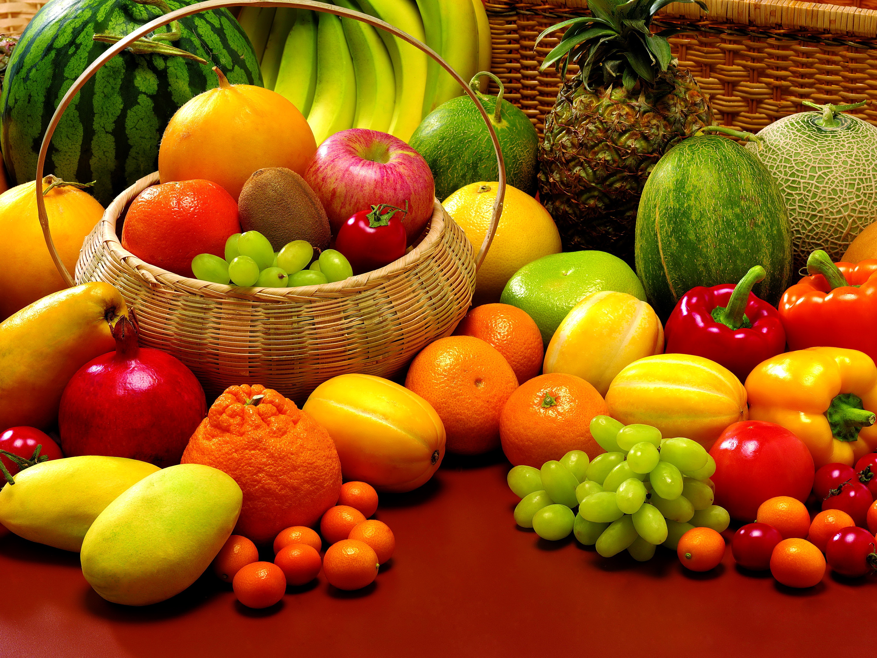 яркие фрукты с овощами бесплатно