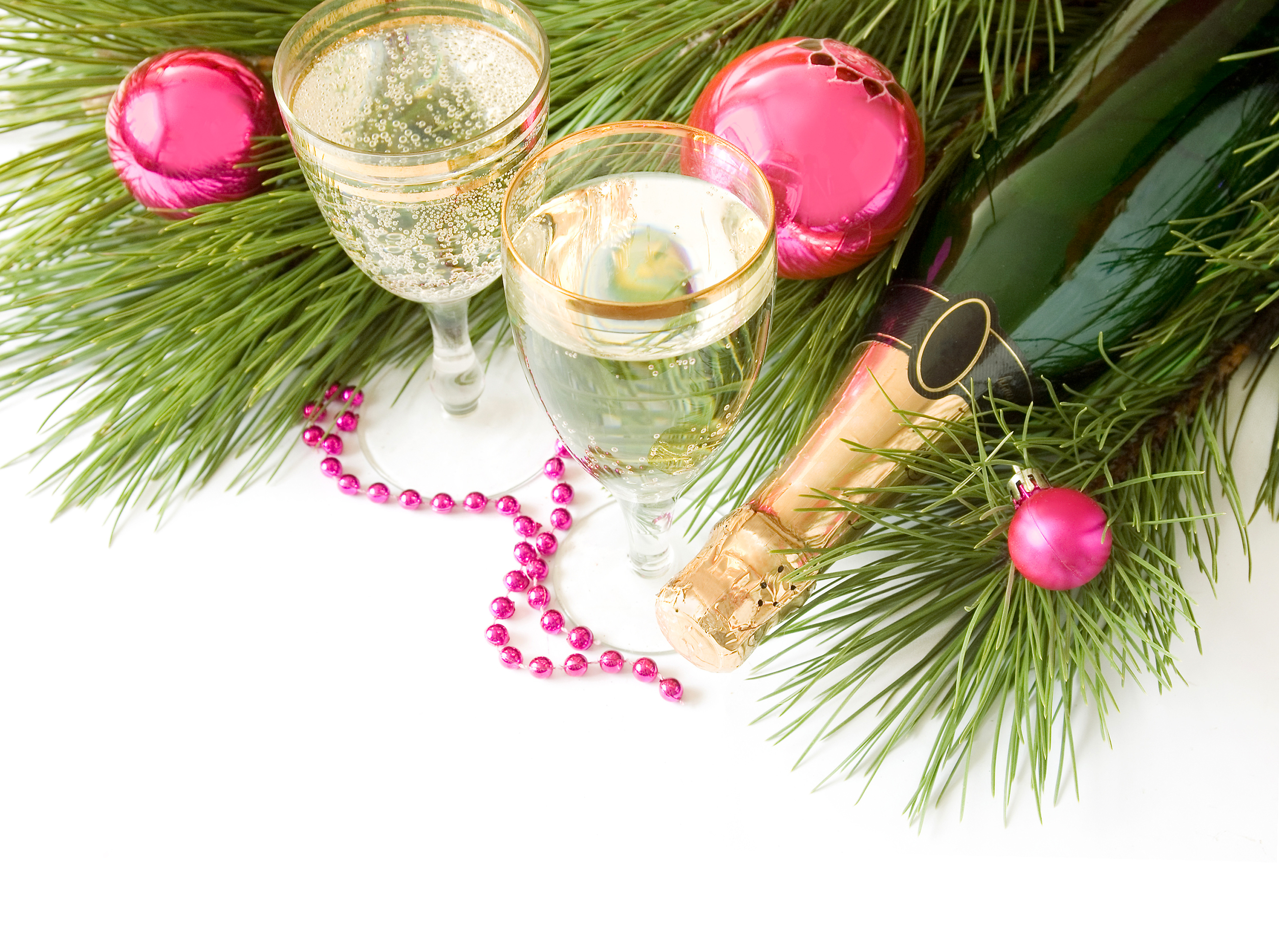 новый год, фужеры, шампанское, бесплатно