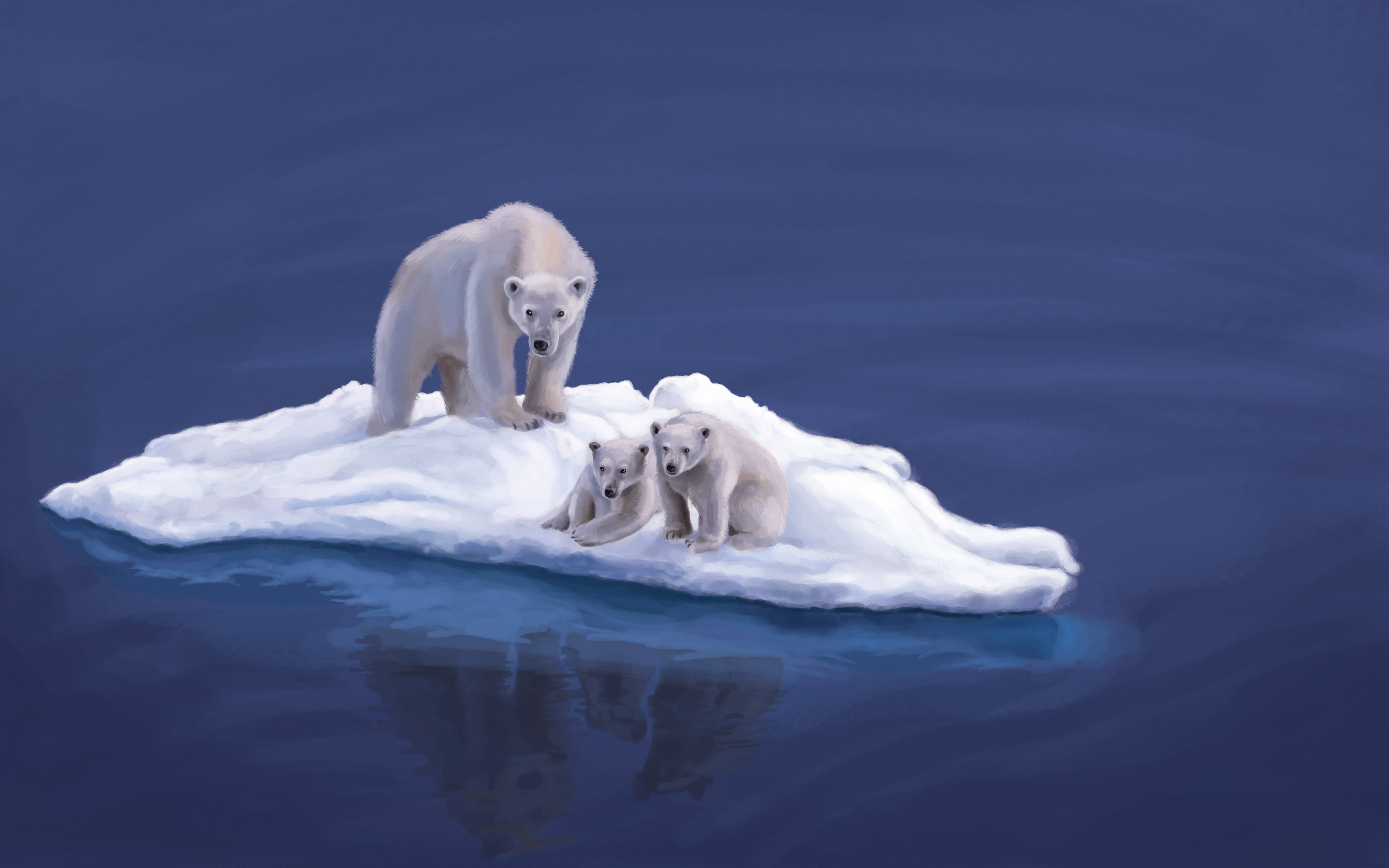 Белый медведь во льдах бесплатно