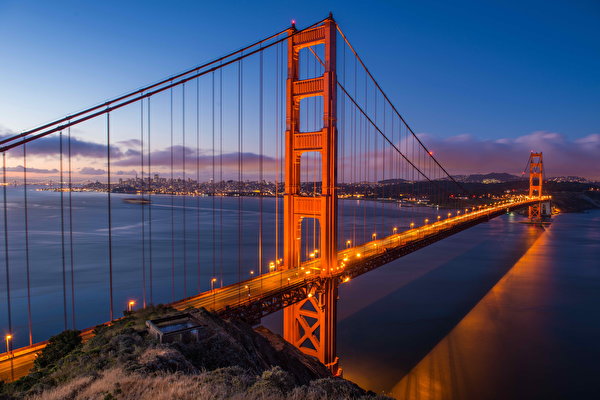 Фотография Калифорния Сан-Франциско США Golden gate bridge мост Города 600x400 калифорнии штаты америка Мосты город