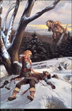 Обои Larry Elmore Мужчина Фэнтези Девушки
