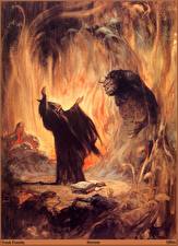 Обои Frank Frazetta Монстры Колдун Фэнтези