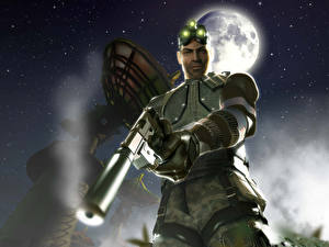 Картинка Splinter Cell Пистолеты Луна компьютерная игра