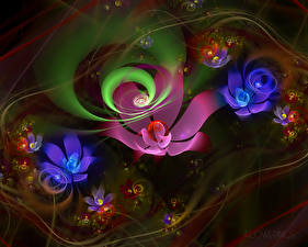 Обои 3D Графика Цветы