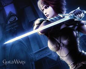Фотографии Guild Wars Броня С мечом Девушки