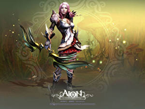 Фотография Aion: Tower of Eternity Лучники Лук оружие компьютерная игра Девушки