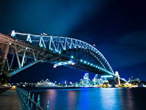 Фотография Мосты Австралия Небо Сидней