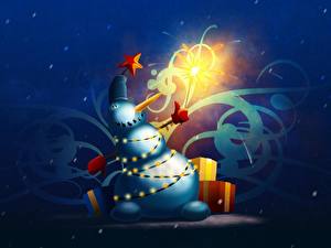 Картинки Рождество Праздники Снеговик