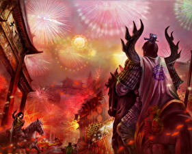 Картинки Воины Лошади Фэнтези