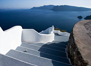 Фотография Известные строения Греция Лестницы Лестницы Санторини