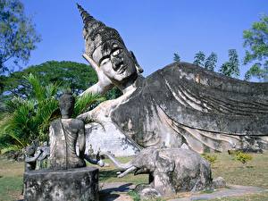Фотографии Скульптура Будда Будда Парк, Вьентьян, Лаос Города