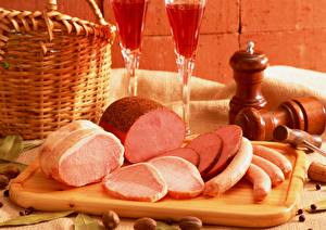 Фотография Мясные продукты Сервировка Ветчина Пища