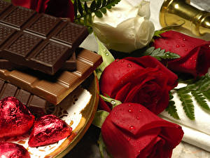 Картинка Сладкая еда Шоколад Шоколадная плитка Продукты питания