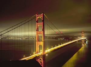 Фотография Мост США Сан-Франциско Калифорнии Golden Gate Города