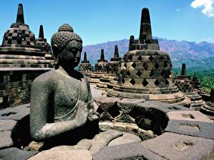 Обои Скульптуры Индонезия Borobudur Java