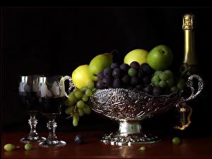 Фотографии Фрукты Накрытия стола Натюрморт Еда