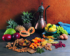 Фото Фрукты Натюрморт Кувшины Пища