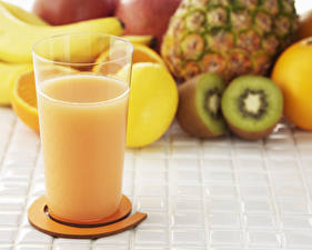 Картинки Напиток Фрукты Натюрморт Продукты питания