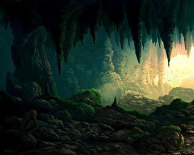 Картинка Фантастический мир Пещеры Фэнтези
