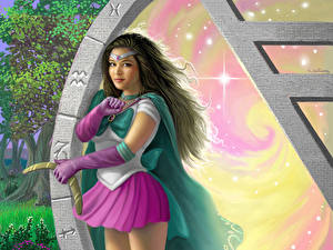 Обои для рабочего стола Alan Gutierrez Фантастика Девушки