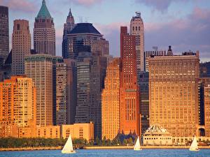 Фото Небоскребы Америка Нью-Йорк Манхэттен Города