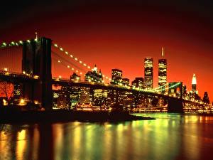 Фотографии Мосты США Нью-Йорк Города