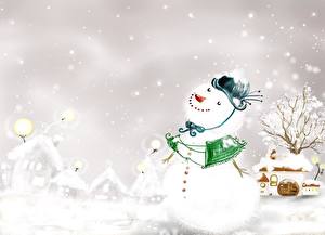 Картинка Праздники Новый год Снеговики