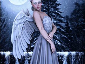 Картинка Ангел 3D Графика Фэнтези Девушки