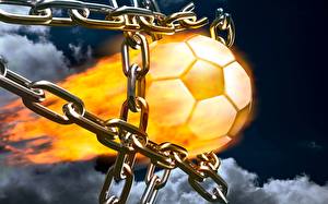 Обои Цепь Мячик 3D Графика