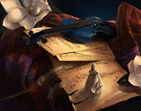 Обои Скрипки Фэнтези