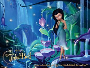 Фото Disney Феи - Мультики голубая фея в ночном лесу Мультфильмы