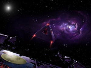 Фотографии Корабль В космосе Космос