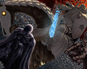 Обои Berserk Скелет с мечом Аниме