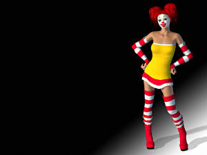 Фотографии Клоуны 3D Графика Девушки