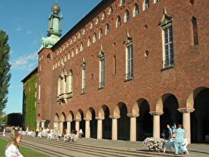 Обои Здания Швеция Стокгольм. Городская ратуша