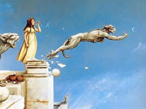 Обои для рабочего стола Michael Parkes Фэнтези