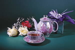 Картинка Накрытия стола Напиток Чай Еда