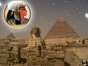 Обои для рабочего стола Египет Пирамида город